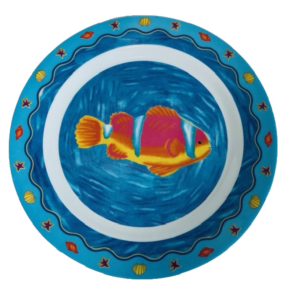Ocean State Melamine Plastic Outdoor Clown Fish Plate 11" Sea Beach
